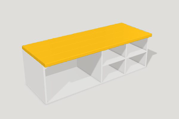 Step 6: four 2x6 boards laid across the top as the seat