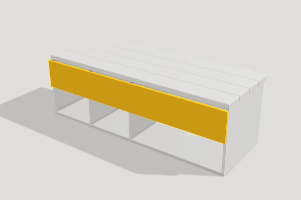 Step 7: the back rail screwed across the back under the seat